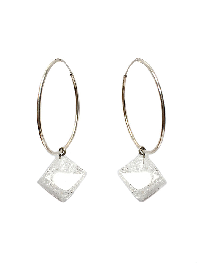 Ice top cube earrings
