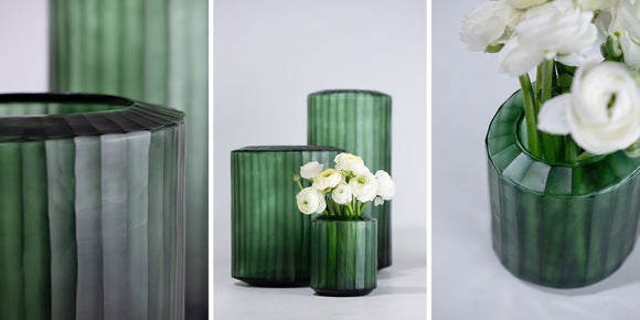 Guaxs - Omar Large Vase - Light Green/ Black Steelgrey - Mondopiero