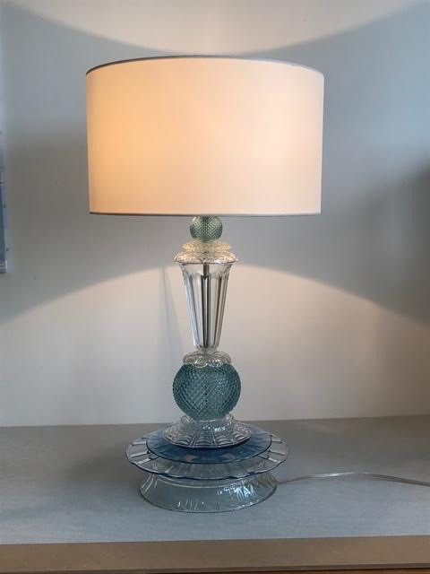 Blue and best sale silver lamps