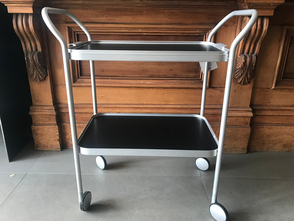 Trolley Rib 2 Tier Ribbed Trolley with Removable Tray, BLACK/ SILVER – Mondopiero
